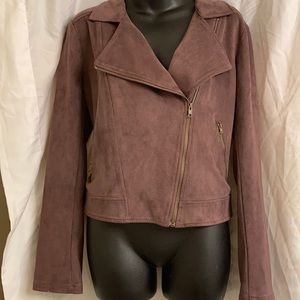 Eden Society faux suede moto jacket with pockets